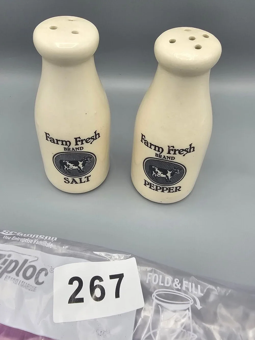 Farm Fresh Brand Salt and Pepper Shakers Ceramic Vintage Style